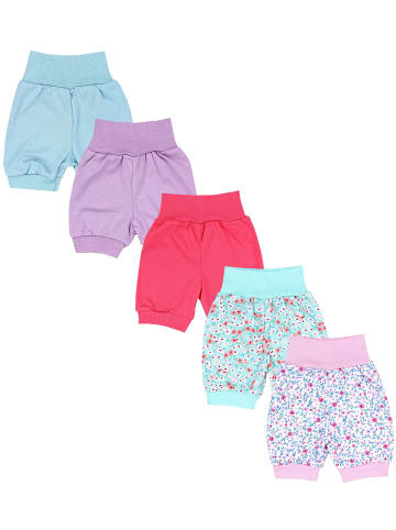 TupTam 5er- Set Sommershorts in rosa/grün