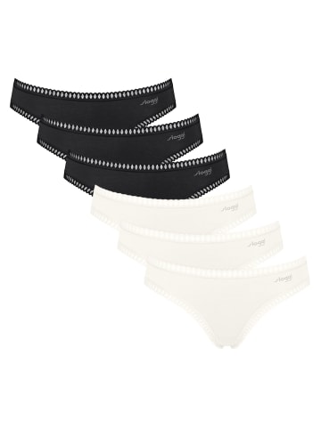 Sloggi Slip 6er Pack in Schwarz/Weiß