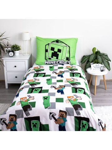 Minecraft Minecraft Bettbezug 140 × 200 cm Kissenbezug 70 × 90 cm Polyester in Grün