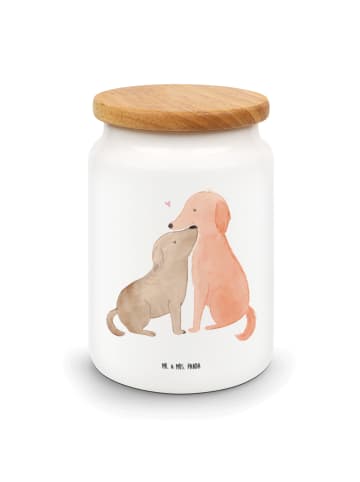 Mr. & Mrs. Panda Kaffeedose Hunde Liebe ohne Spruch in Weiß
