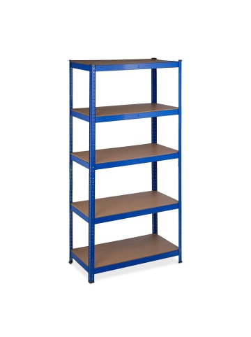 relaxdays Schwerlastregal in Blau - (B)90 x (H)180 x (T)45 cm