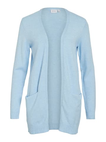Vila Feinstrick Basic Cardigan Stretch mit Taschen VIRIL in Blau-2