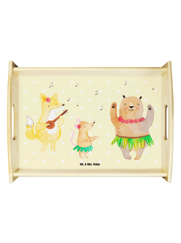 Mr. & Mrs. Panda Holztablett Waldtiere Aloha ohne Spruch in Gelb Pastell