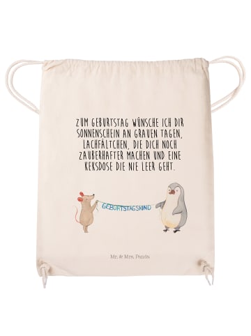 Mr. & Mrs. Panda Beutel Maus Pinguin Geburtstag mit Spruch in Creme