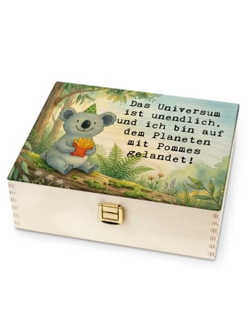 Mr. & Mrs. Panda Teebox Koala Pommes Design mit Spruch in Weiß