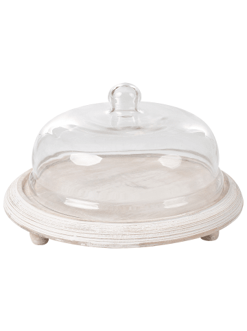 Beliani Serviergeschirr ZAGAZIG in Braun/Weiß - (W) 30 x (H) 19 x (L) 30 cm