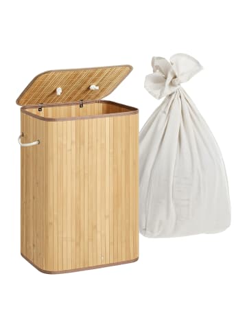 relaxdays Wäschekorb in Natur - (B)52 x (H)63 x (T)32 cm