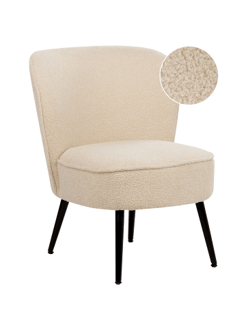 Beliani Sessel VOSS in Beige/Schwarz - (W) 60 x (H) 76 x (L) 52 cm