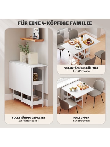 HOMCOM Esstisch in Weiß 133,4L x 80B x 75H cm