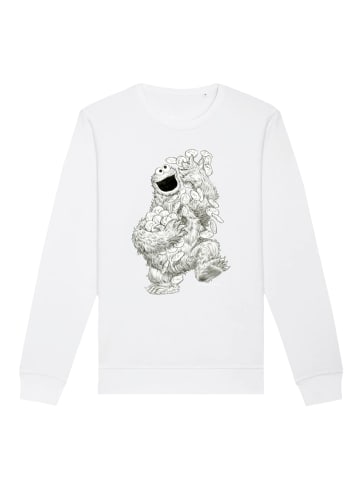 F4NT4STIC Sweatshirt Sesamstraße Cookie Monster Pencil Drawing in weiß