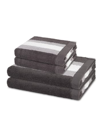 Ross 2 X Handtuch 2 X Duschtuch im Set Harmony in Graphit