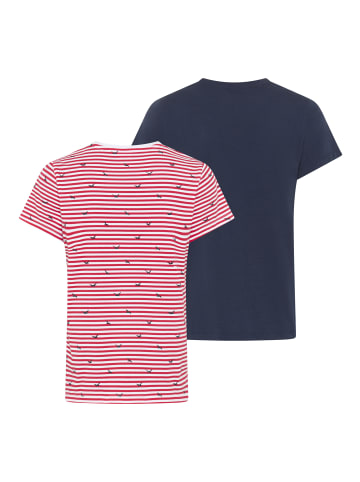 Kangaroos T-Shirt in Rot gestreift+navy