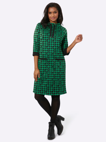 WITT WEIDEN Jersey-Kleid in grasgrün-schwarz-gemustert