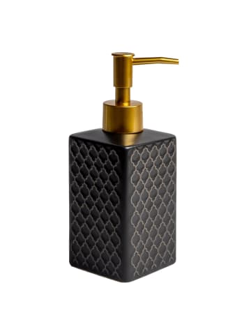 Intirilife Seifenspender Keramik mit Orientalischem Muster 290ml in Schwarz
