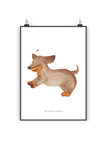 Mr. & Mrs. Panda Bild Hund Dackel ohne Spruch in Weiß