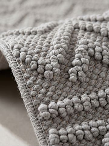 KADIMA DESIGN Flachgewebe-Teppich Ethno Streifen Boho Pflegeleicht in Silber