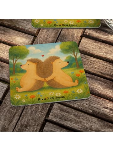 Mr. & Mrs. Panda Flaschenuntersetzer Igel händchenhaltend Design... in Weiß