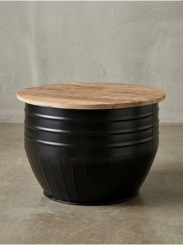 KADIMA DESIGN Industrial Couchtisch aus Mango Massivholz, Stauraum, Handgefertigt