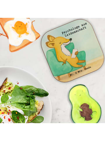 Mr. & Mrs. Panda Holzuntersetzer Psychologe Leidenschaft Design ... in Weiß