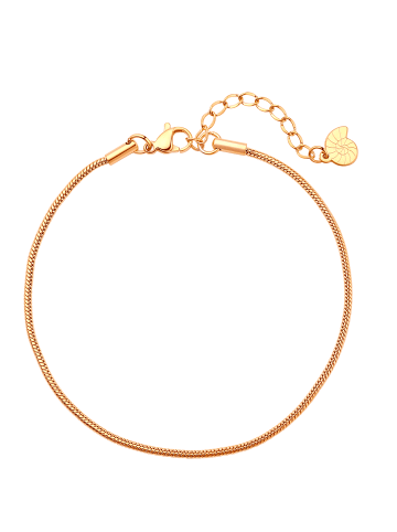 Hey Happiness Vergold. Fußkette Schlangenkette Edelstahl in Rosegold - (L) 21 cm