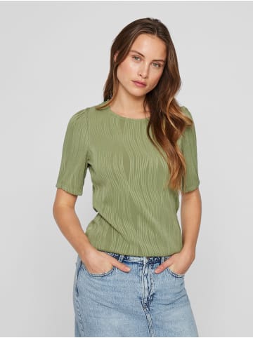 Vila Shirt mit Strukturmuster und halblangen Ärmeln in Grün