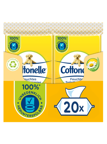 Cottonelle Feuchtes Toilettenpapier Kamille & Aloe Vera 20 x 12 Tücher