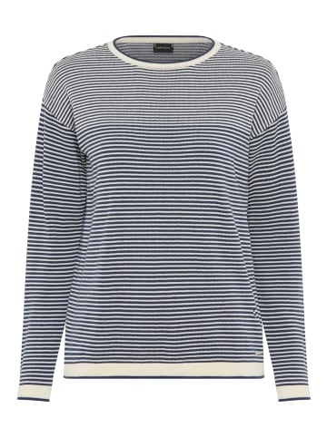 Laura Scott Rundhalspullover in grün weiß gemustert