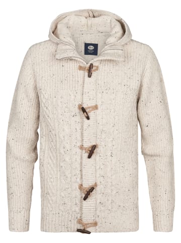 Petrol Industries Strickjacke mit Zopfmuster Anchorage in Weiß