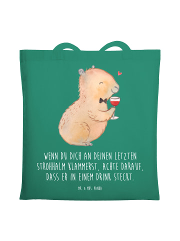 Mr. & Mrs. Panda Shopping Bag Capybara Wein mit Spruch in Mint