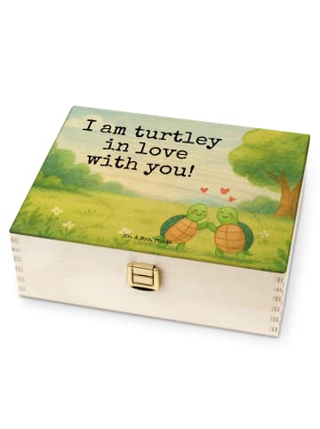Mr. & Mrs. Panda Teebeutelbox Schildkröten Paar Design mit Spruch in Weiß