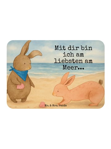 Mr. & Mrs. Panda magnet Hasen Muschel Design mit Spruch in Weiß