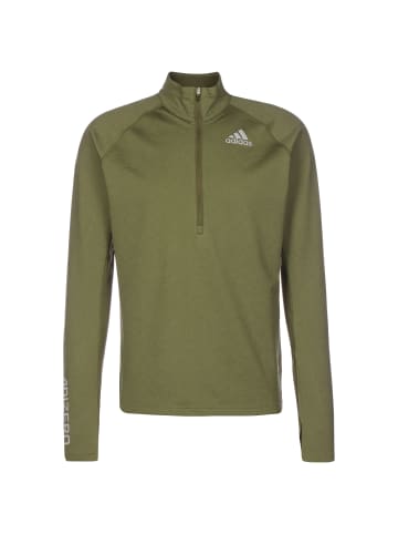 adidas Performance Longsleeve Adizero 1/2 Zip in oliv