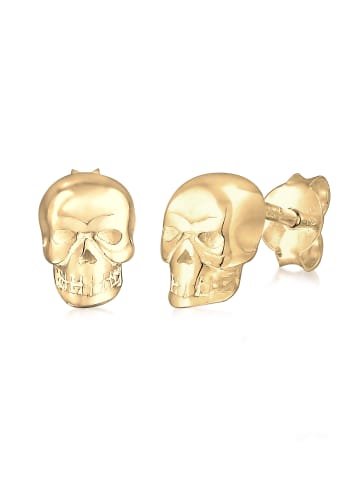 Elli Ohrringe 925 Sterling Silber Totenkopf in Gold