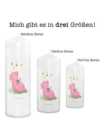 Mr. & Mrs. Panda Stumpenkerze Schwein Glück ohne Spruch in Weiß