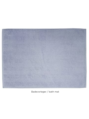 Framsohn 2er Set: Zwirnfrottier BIO Badevorleger "OCEAN" in Blau - (L) 70 x (B) 50 cm