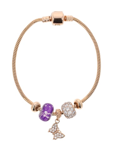 IZIA Women Bracelet With Barrel Clasp in Gold Purple