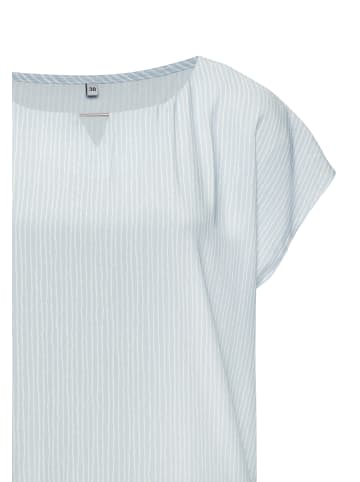 Vivance Kurzarmbluse in hellblau-weiß gestreift