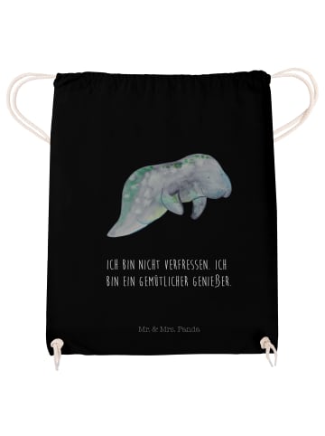 Mr. & Mrs. Panda Jutebeutel Seekuh Chillen mit Spruch in Schwarz