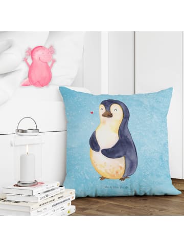 Mr. & Mrs. Panda Dekokissen Sofa Pinguin Diät ohne Spruch in Eisblau