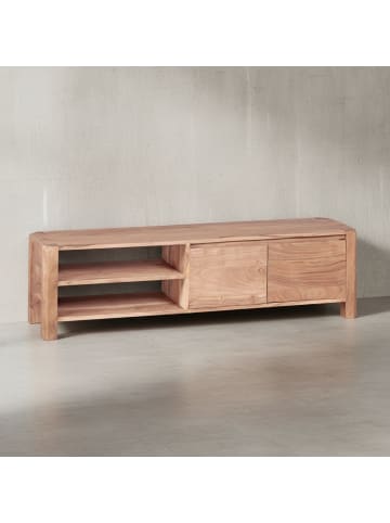 KADIMA DESIGN Lowboard BOHA Massivholz Kommode 140 cm TV-Board Ablage-Fächer in Akazie
