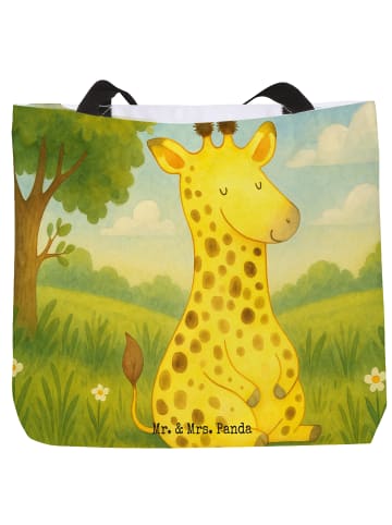 Mr. & Mrs. Panda Tote Bag Giraffe Zufrieden Design ohne Spruch in Weiß