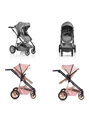 Moni Kinderwagen Midas 3 in 1 in rosa