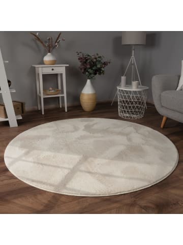 KADIMA DESIGN Teppich Kurzflor waschbar Einfarbig Wohnzimmer in Creme