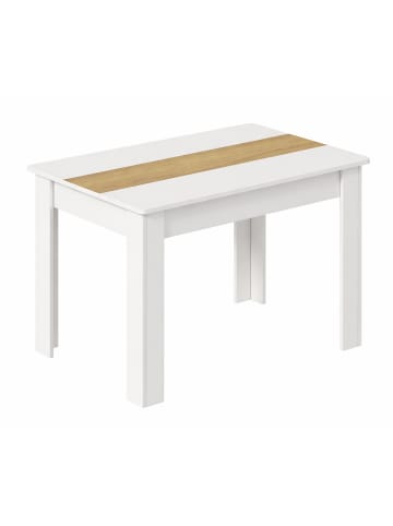VCM Esstisch Küchentisch B. 140 x T. 80 cm Disalo in Weiß / Honig-Eiche