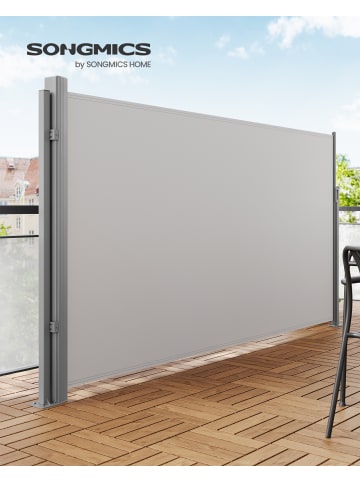 SONGMICS Standpfosten für Seitenmarkisen Sheld in Grau - (B)11.5 x (H)11.5 x (T)152 cm