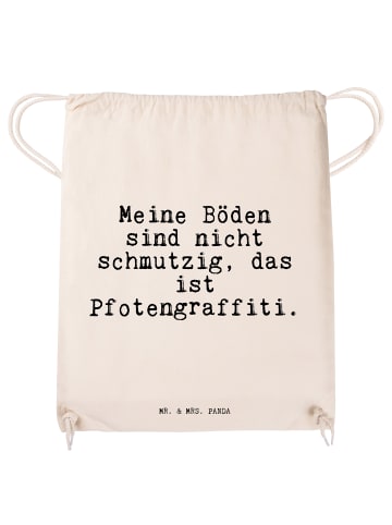 Mr. & Mrs. Panda Jutebeutel Meine Böden sind nicht... mit Spruch in Creme