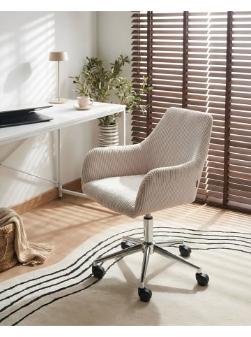 Beliani Bürostuhl WELLSTON in Beige/Silber/Schwarz - (W) 55 x (H) 80 x (L) 55 cm