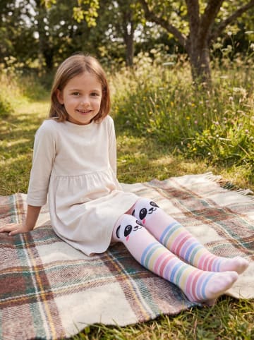 TupTam Mädchen Strickstrumpfhosen Bunt Gemustert 6er Pack in grau/rosa