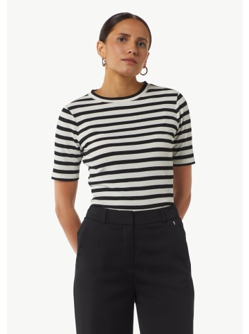 comma T-Shirt kurzarm in Schwarz-weiß