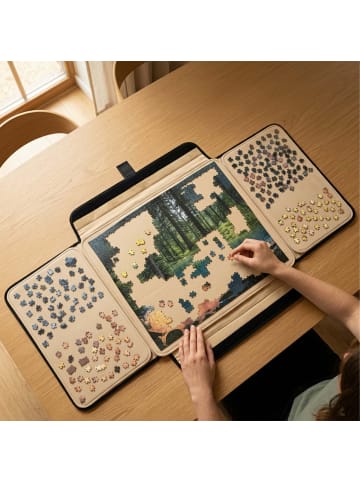 relaxdays Puzzlekoffer in Schwarz/ Beige - (B)74 x (T)55 cm